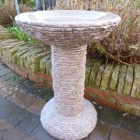 Cascade birdbath - Pinky granite