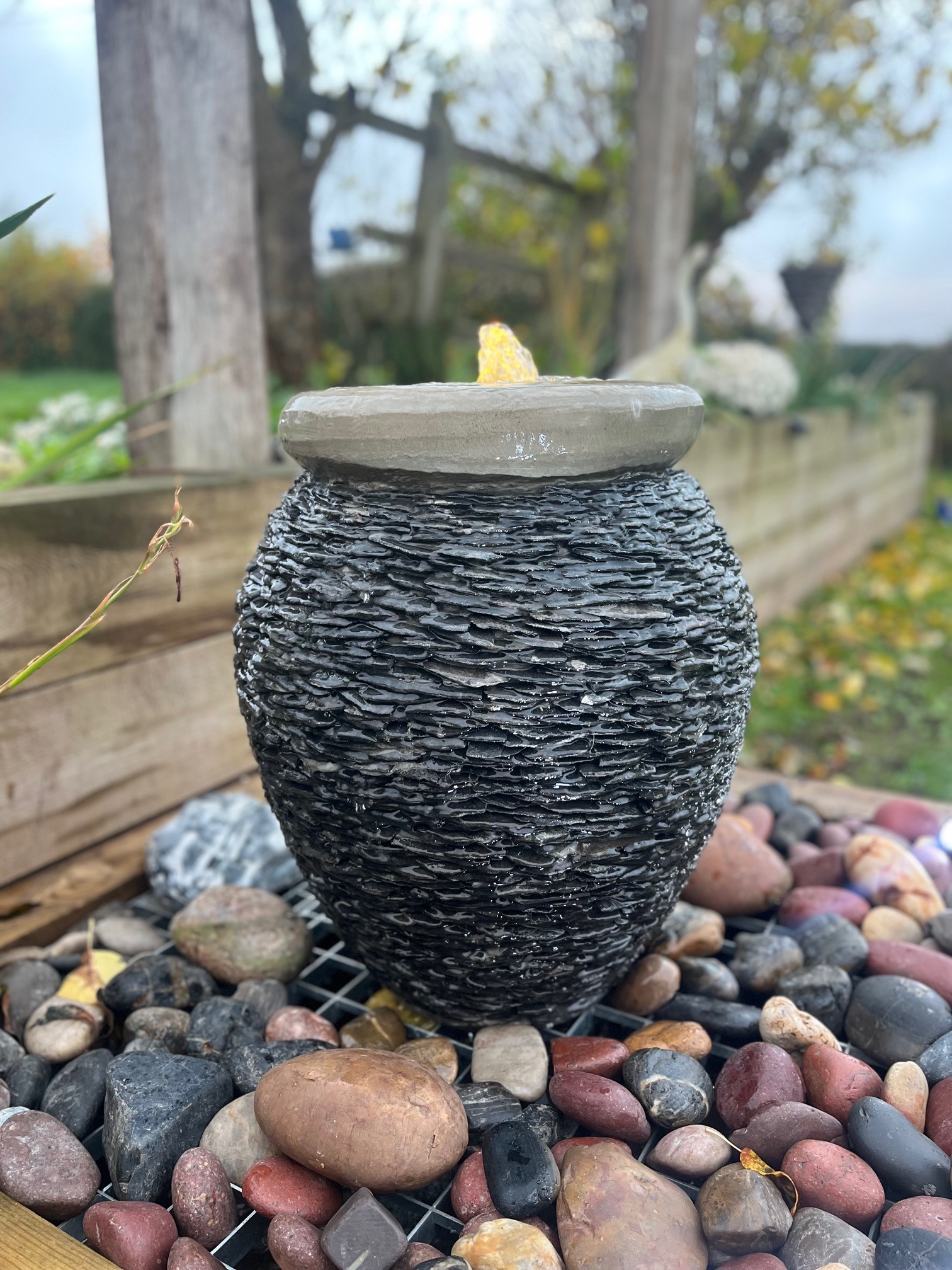 Slate Urn, dia45x55cm H, great price!!