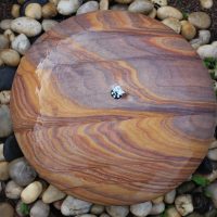 Sandstone Pebble UFO water feature, dia60x20cm H