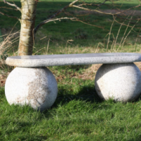 Grey Granite Sphere Bench