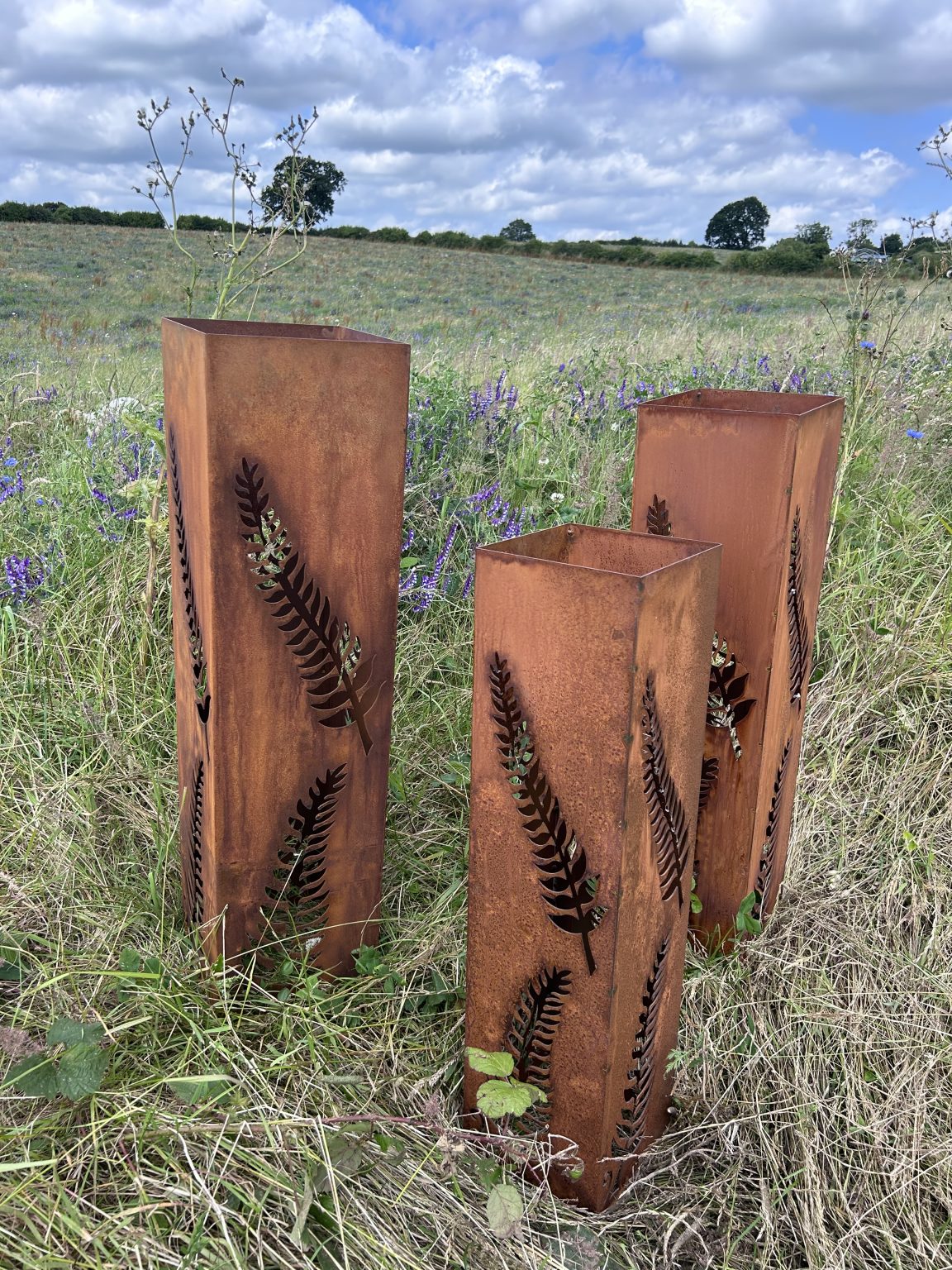 Fern Leaf Columns | Set of 3 large 80/90/100cm H – Eastern Connections