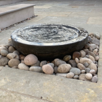 2203BL Black Limestone Bowl extra large dia72cm x20cm H