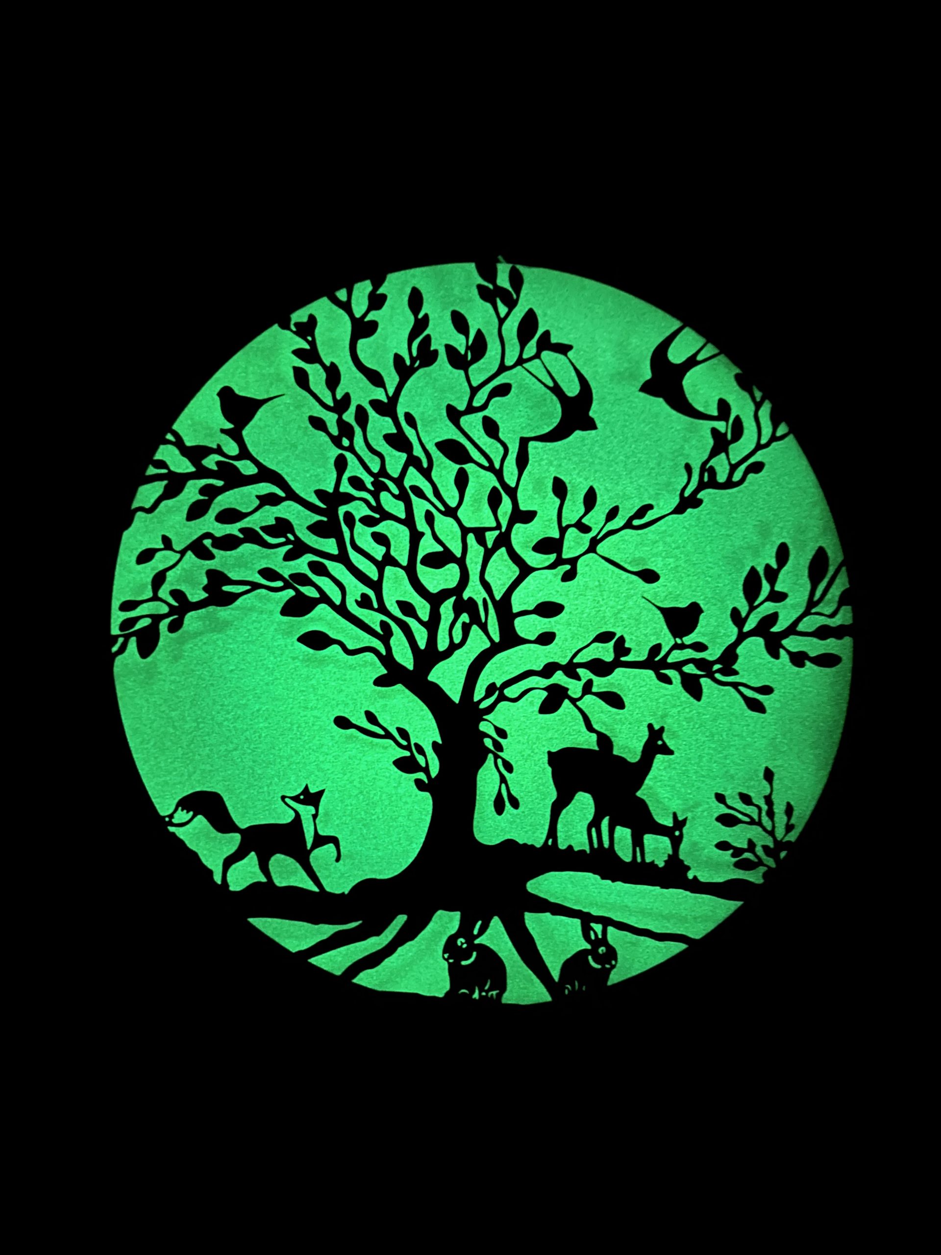 Glow in the dark wall art disks